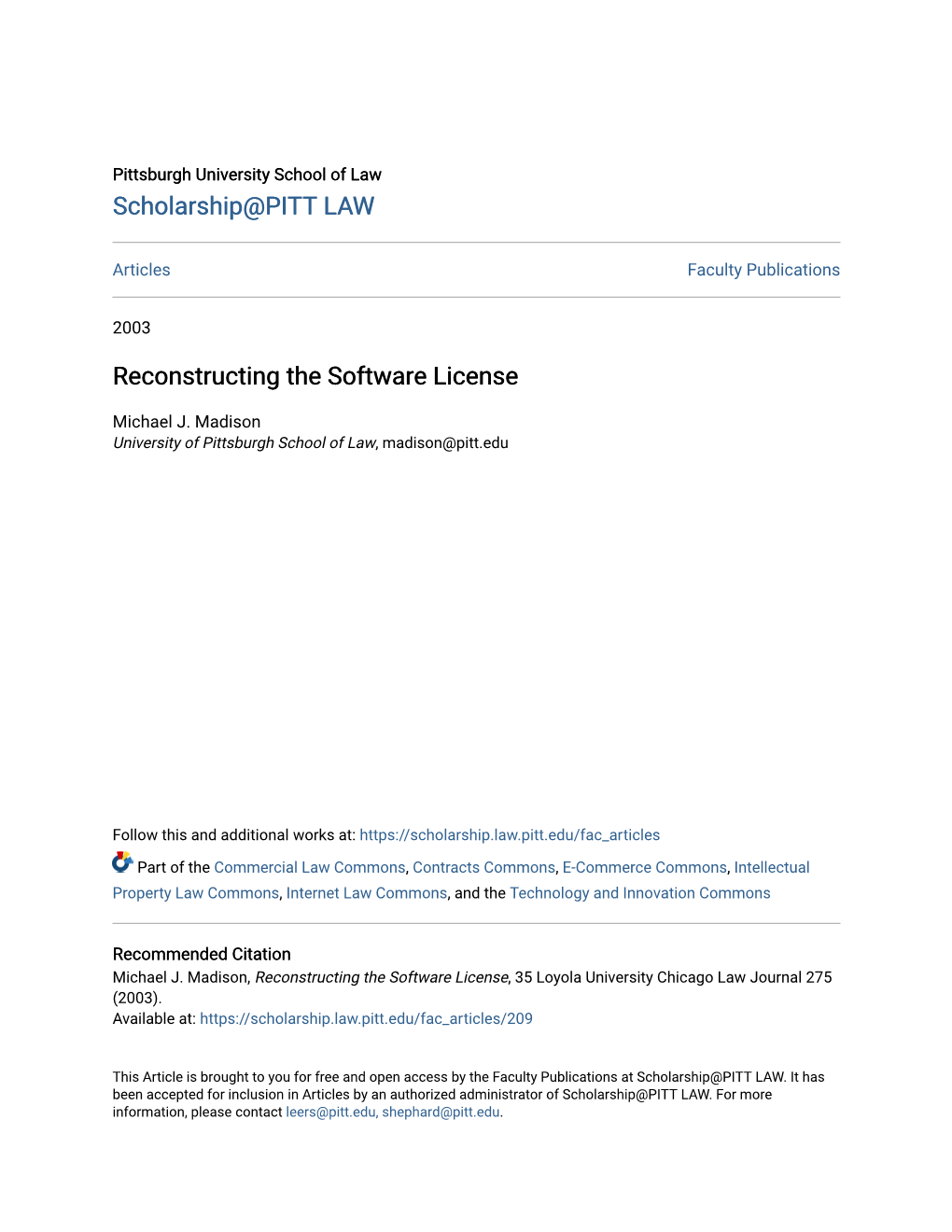 Reconstructing the Software License