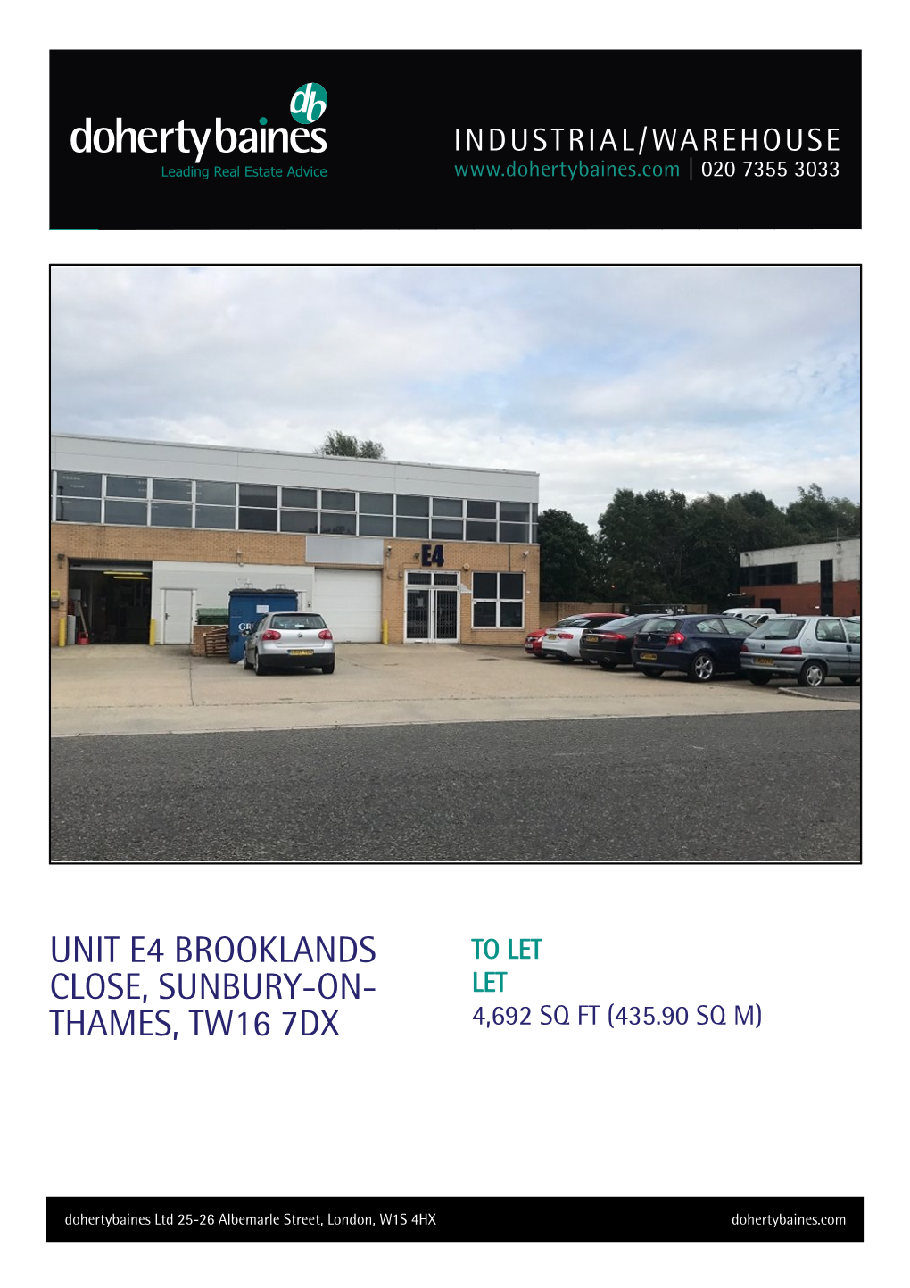 Unit E4 Brooklands Close, Sunbury-On- Thames, Tw16