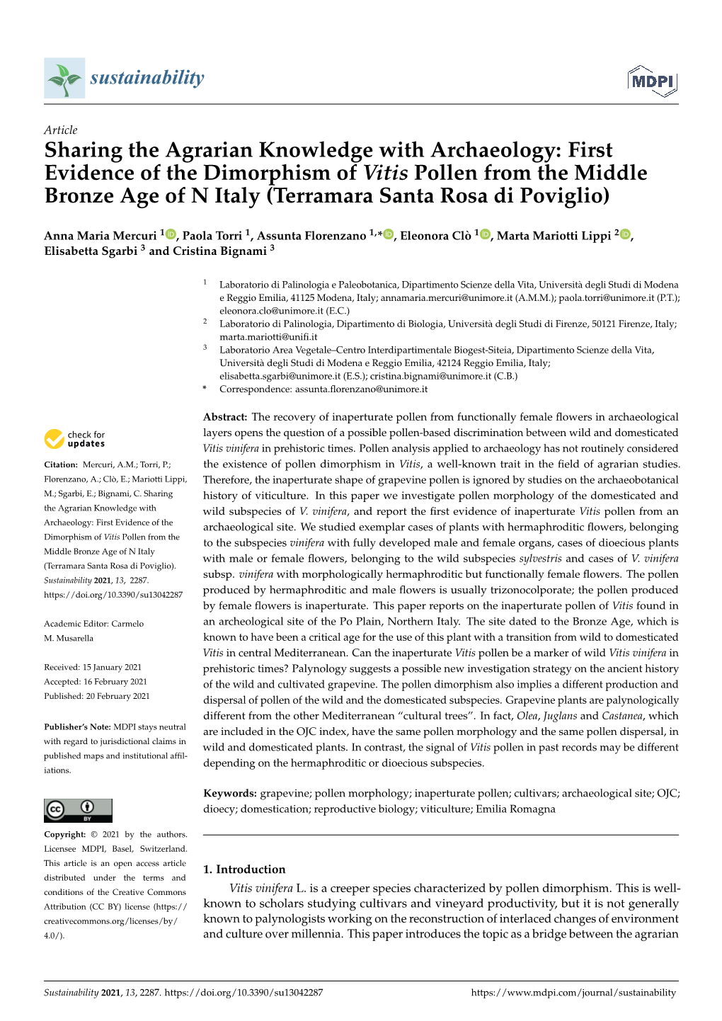 Sharing the Agrarian Knowledge with Archaeology: First Evidence of The