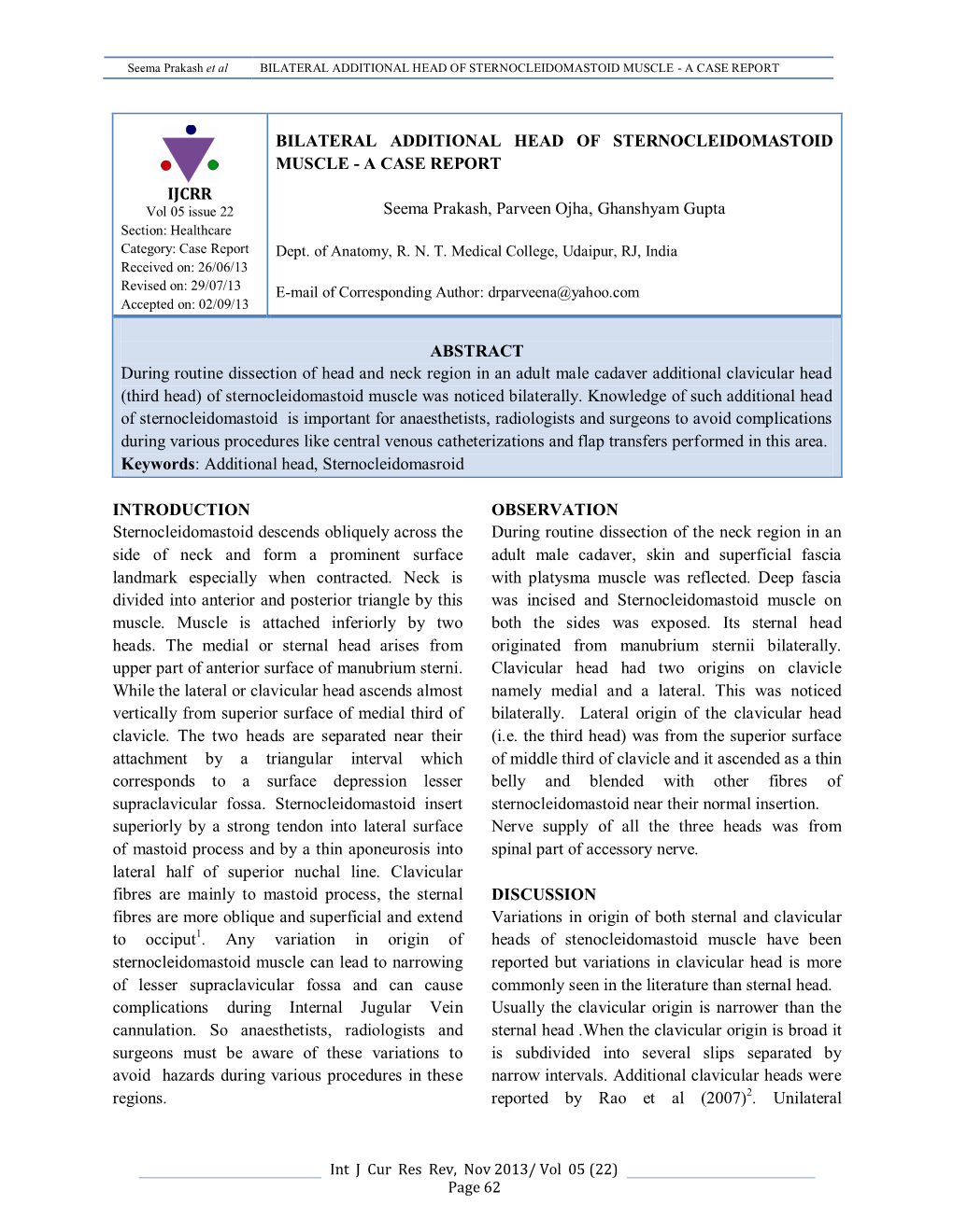 Bilateral Additional Head of Sternocleidomastoid Muscle - a Case Report