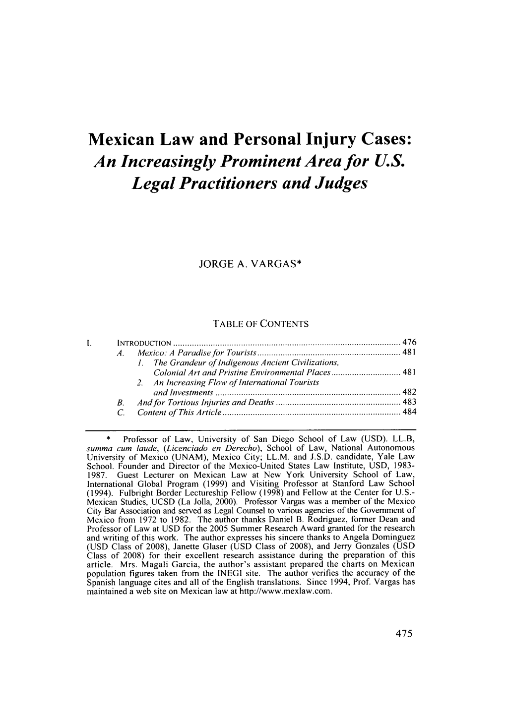 Mexican Law and Personal Injury Cases: an Increasingly Prominent Area for U.S