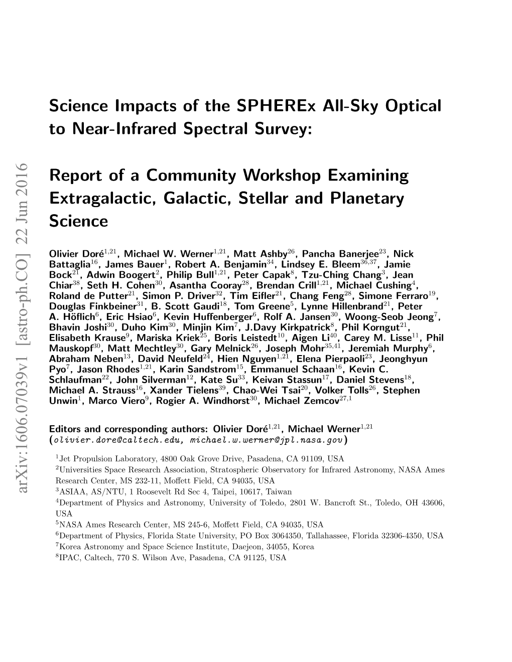 Science Impacts of the Spherex All-Sky Optical to Near-Infrared Spectral Survey