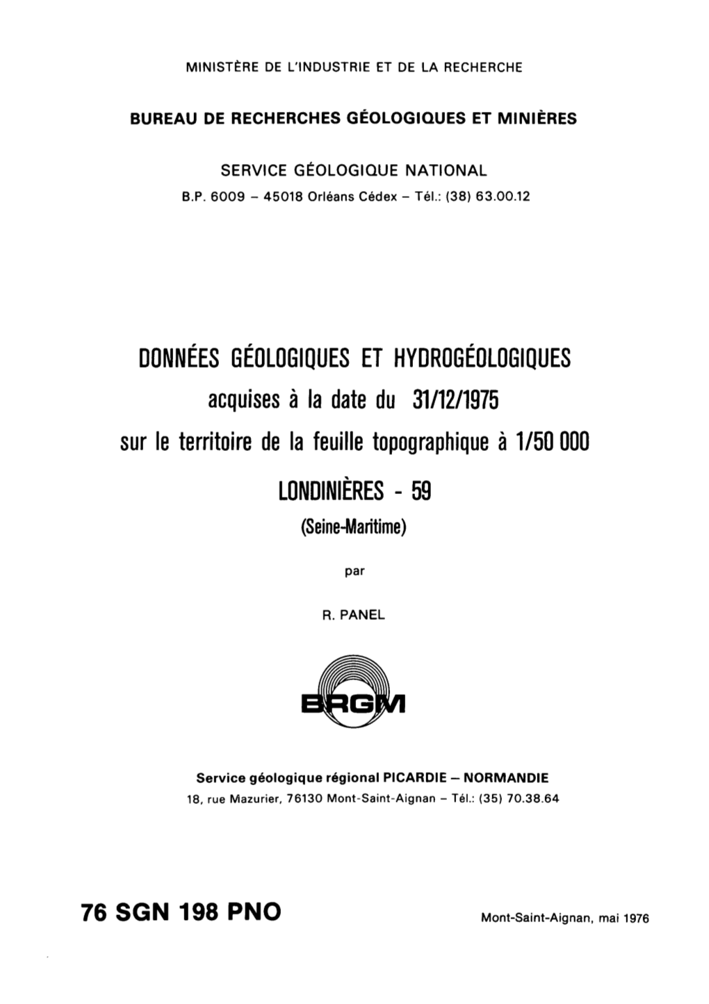 76 SGN 198 PNO Mont-Saint-Aignan, Mai 1976 RESUME