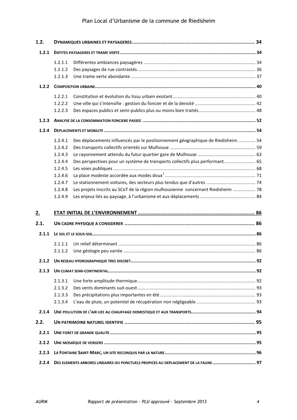 Rapport De Présentation – PLU Approuvé – Septembre 2013 4