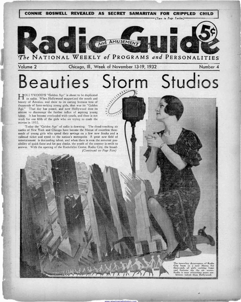 19, 1932 Number 4 Beauties Storm Stu 5 HOLLYWOOD's "Golden Age" Is About to Be Duplicated in Radio