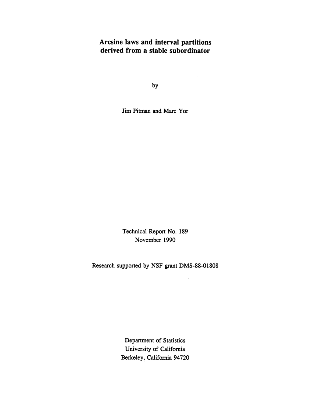 Arcsine Laws and Interval Partitions Derived from a Stablesubordinator