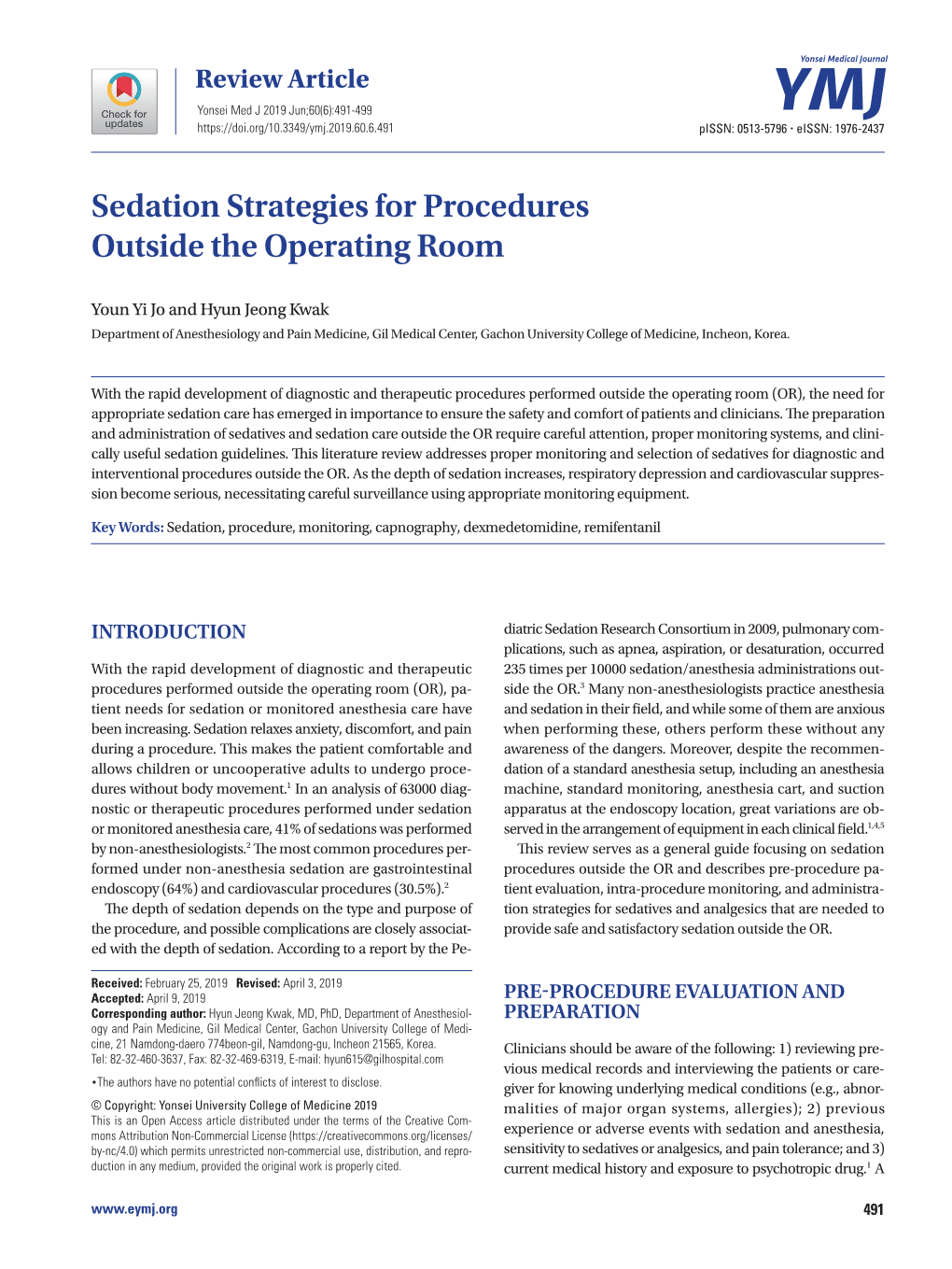 Sedation Strategies for Procedures Outside the Operating Room