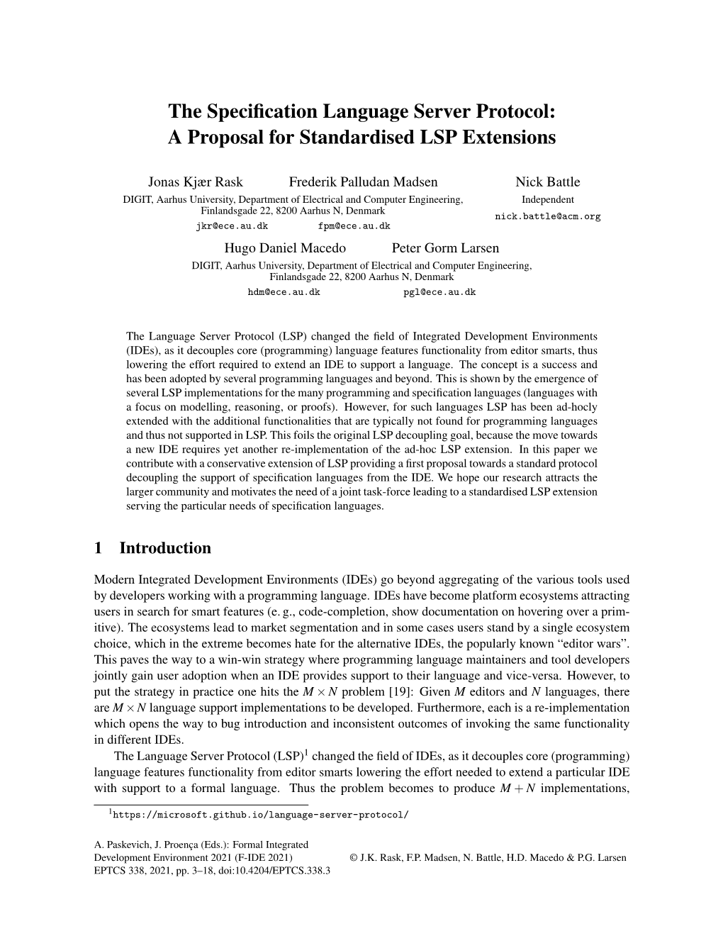 The Specification Language Server Protocol