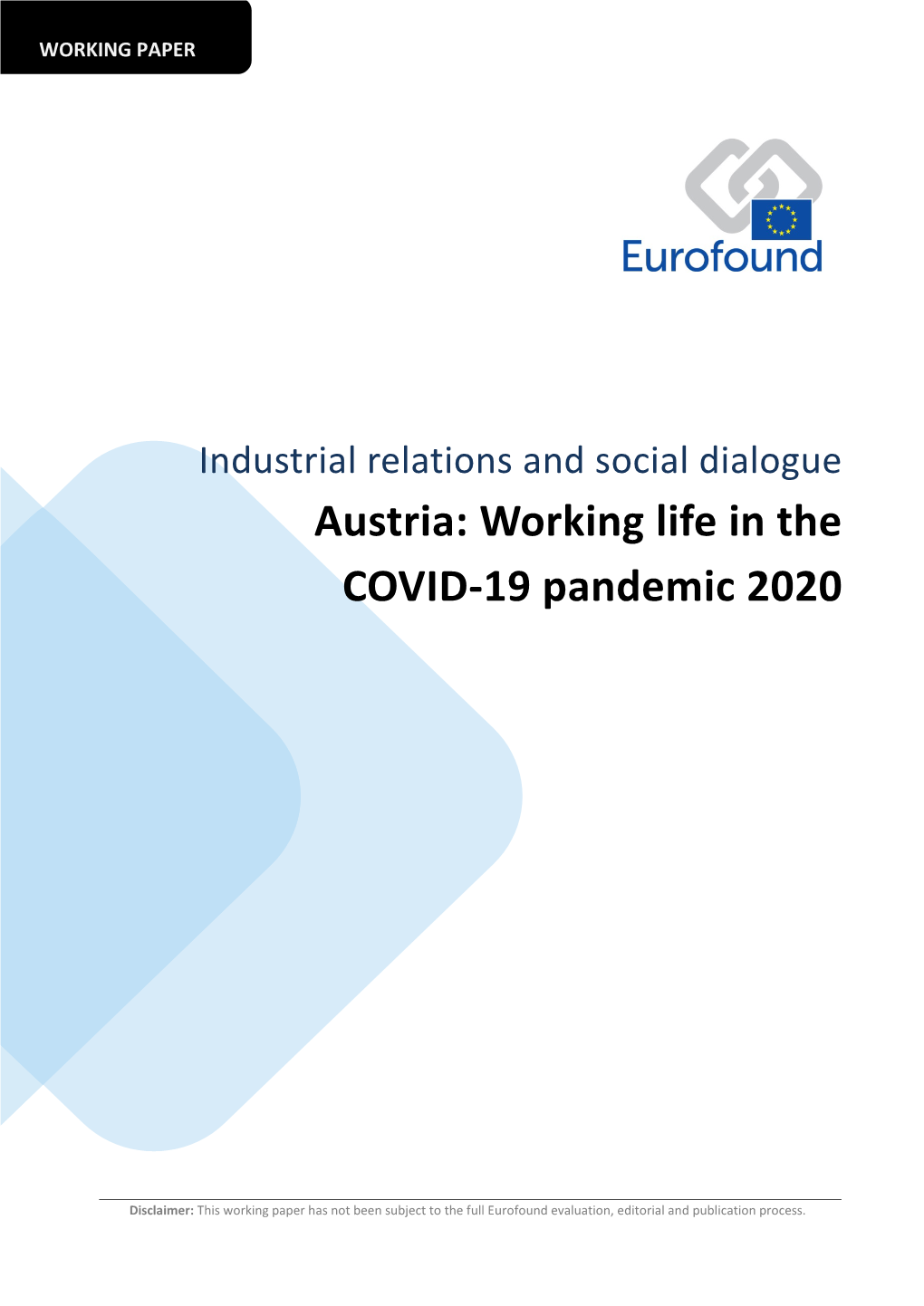 Austria: Working Life in the Pandemic 2020