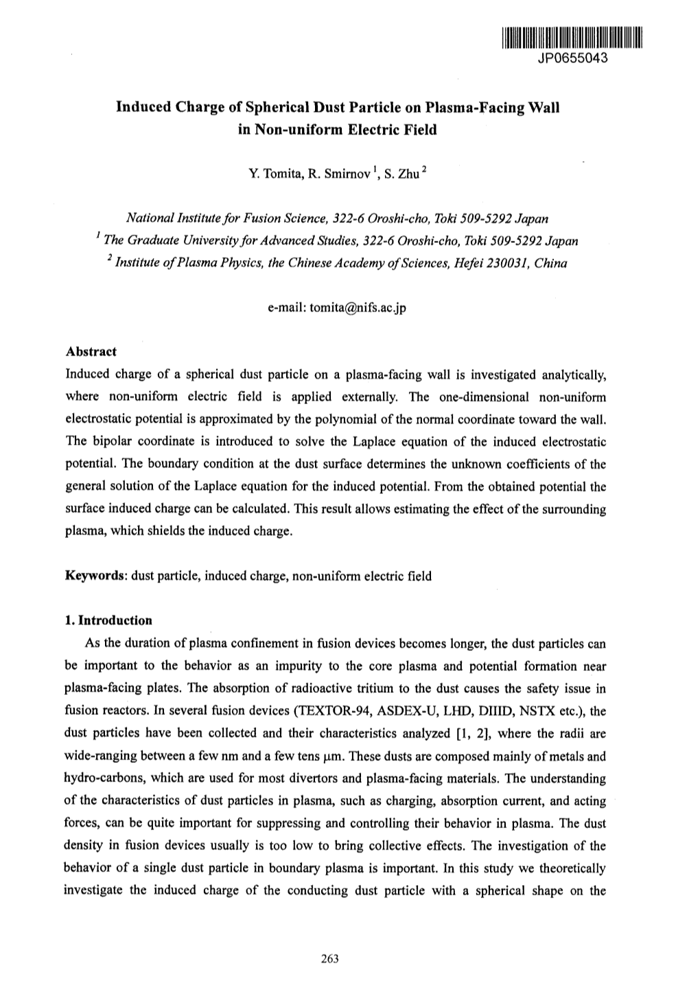 Induced Charge of Spherical Dust Particle on Plasma-Facing Wall in Non-Uniform Electric Field