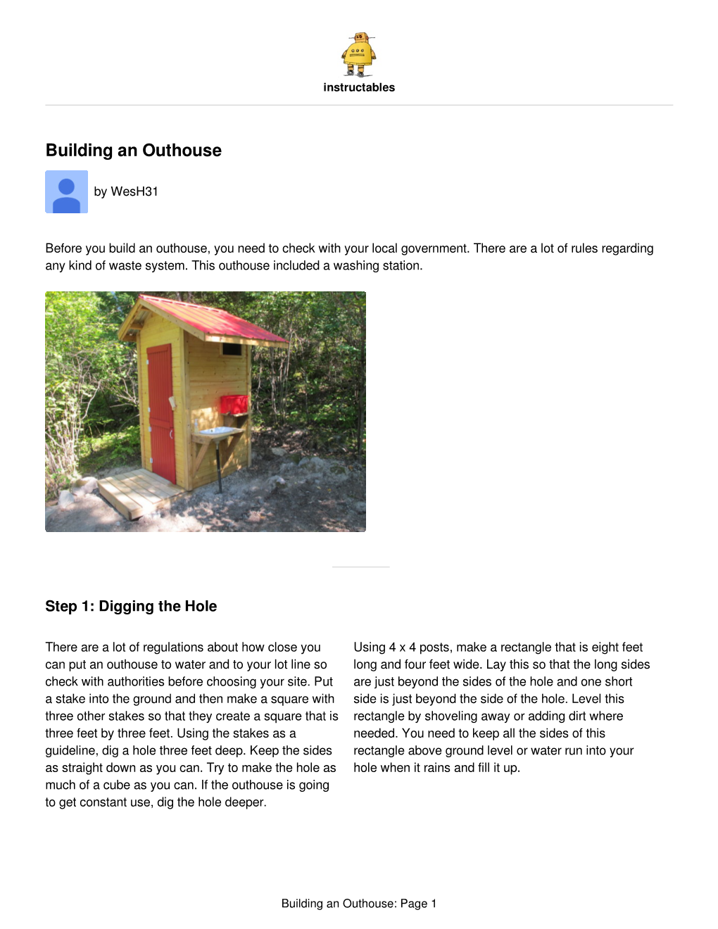 Building an Outhouse