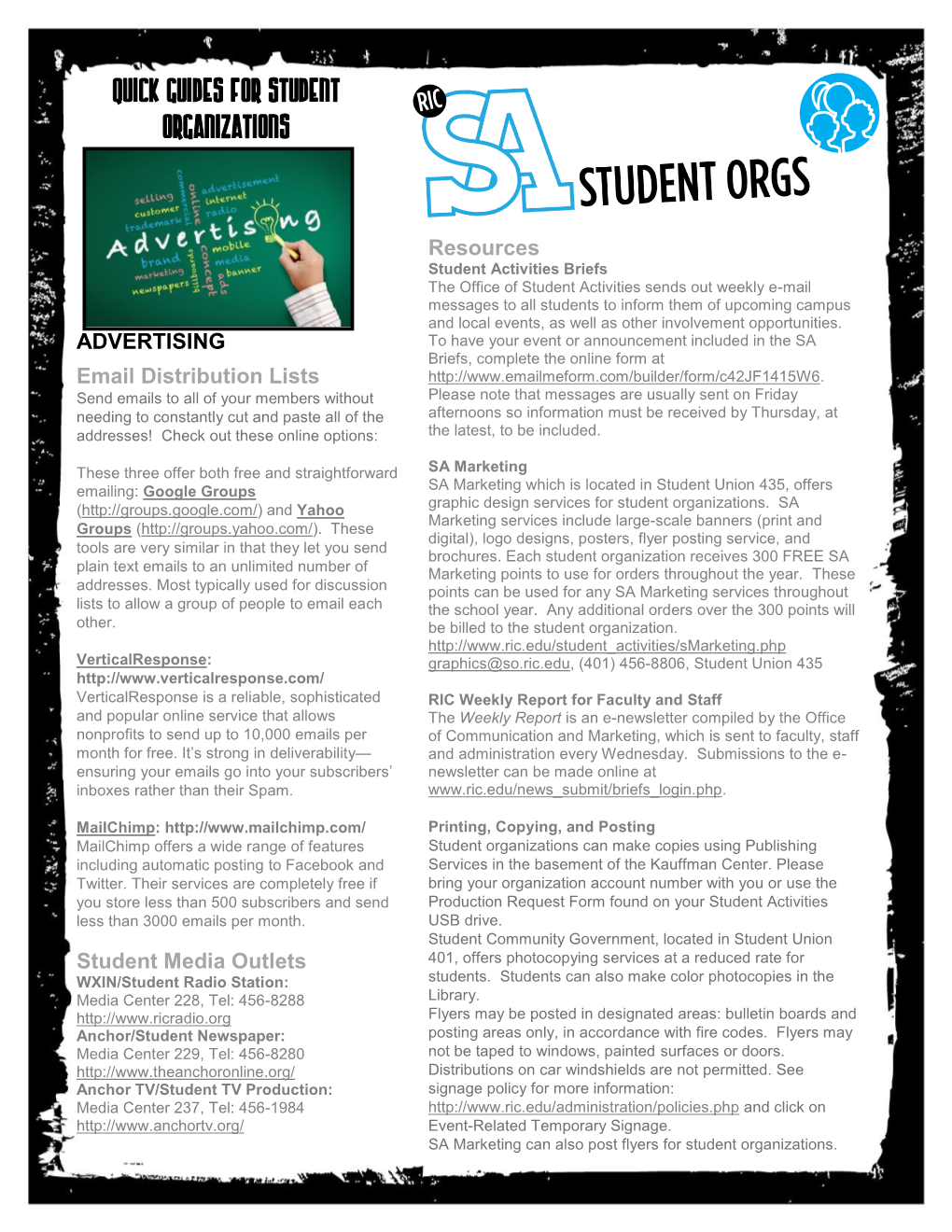 Quick Guides for Student Organizations