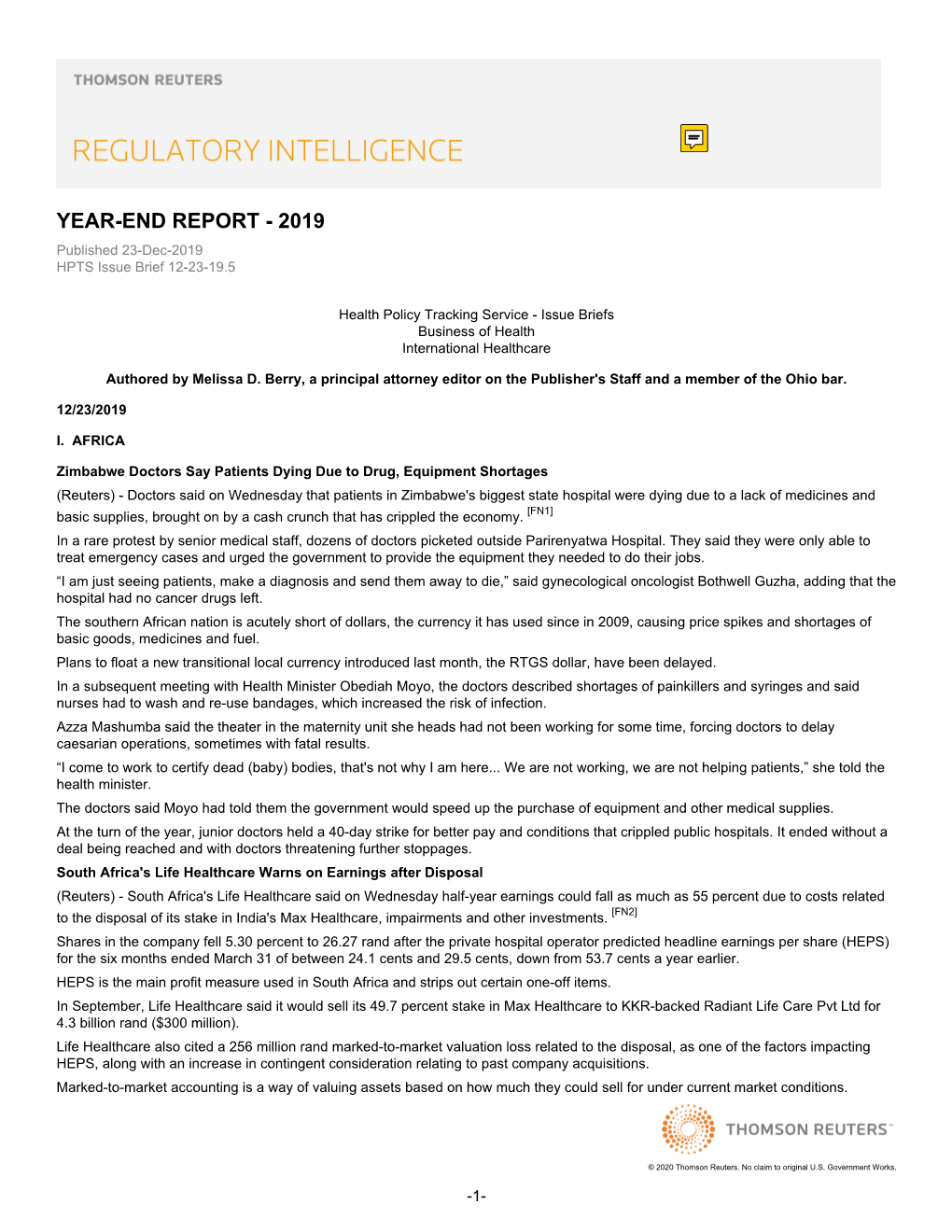 YEAR-END REPORT - 2019 Published 23-Dec-2019 HPTS Issue Brief 12-23-19.5