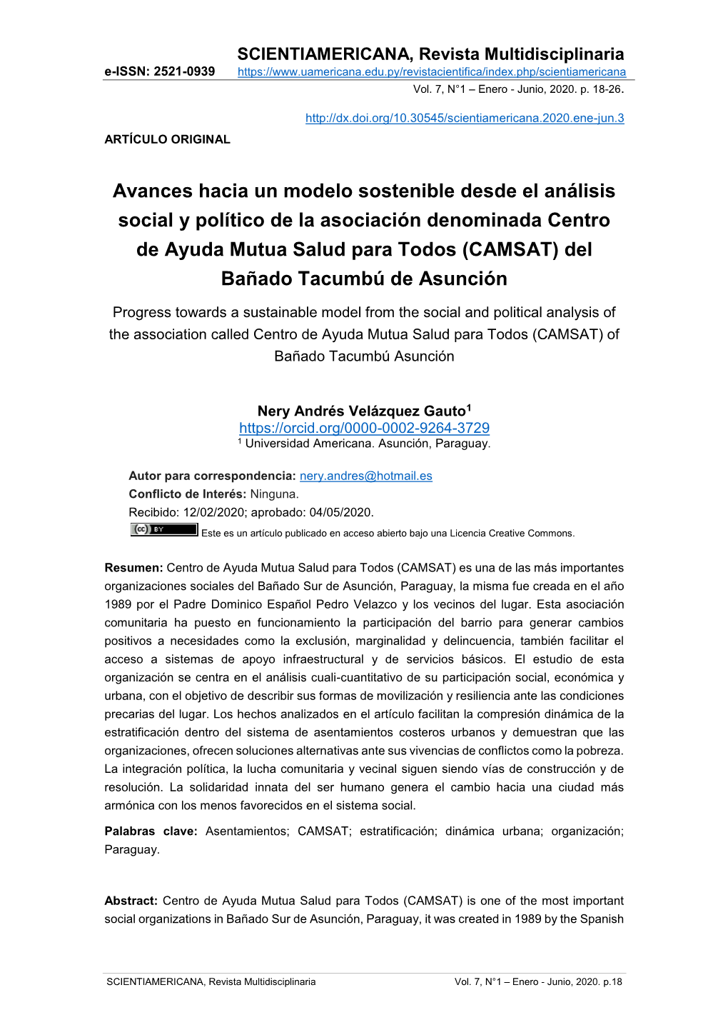 (CAMSAT) Del Bañado Tacumbú De Asunción