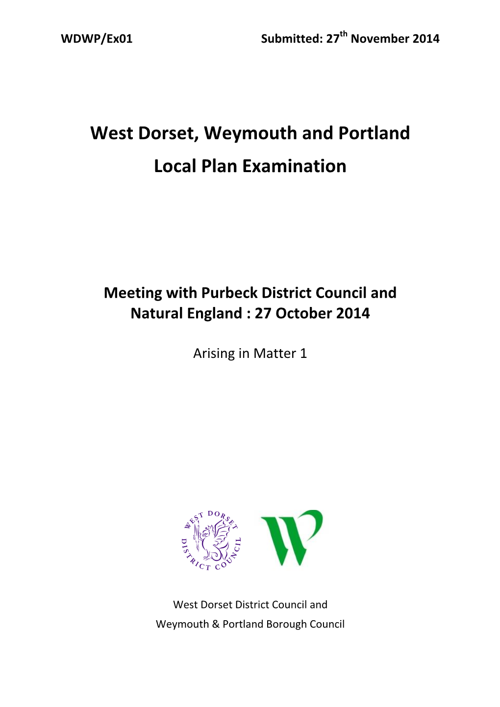 West Dorset, Weymouth and Portland Local Plan Examination