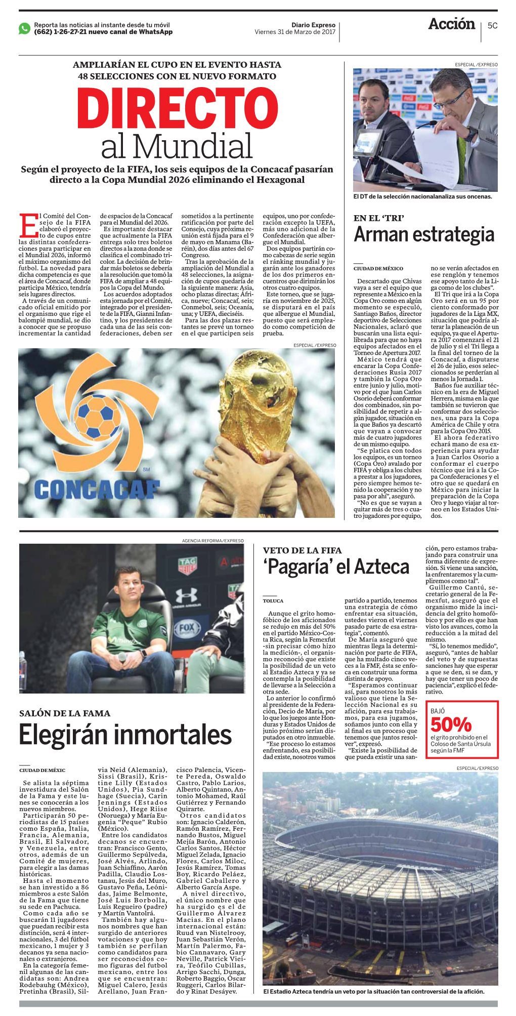 Al Mundial Según El Proyecto De La FIFA, Los Seis Equipos De La Concacaf Pasarían Directo a La Copa Mundial 2026 Eliminando El Hexagonal