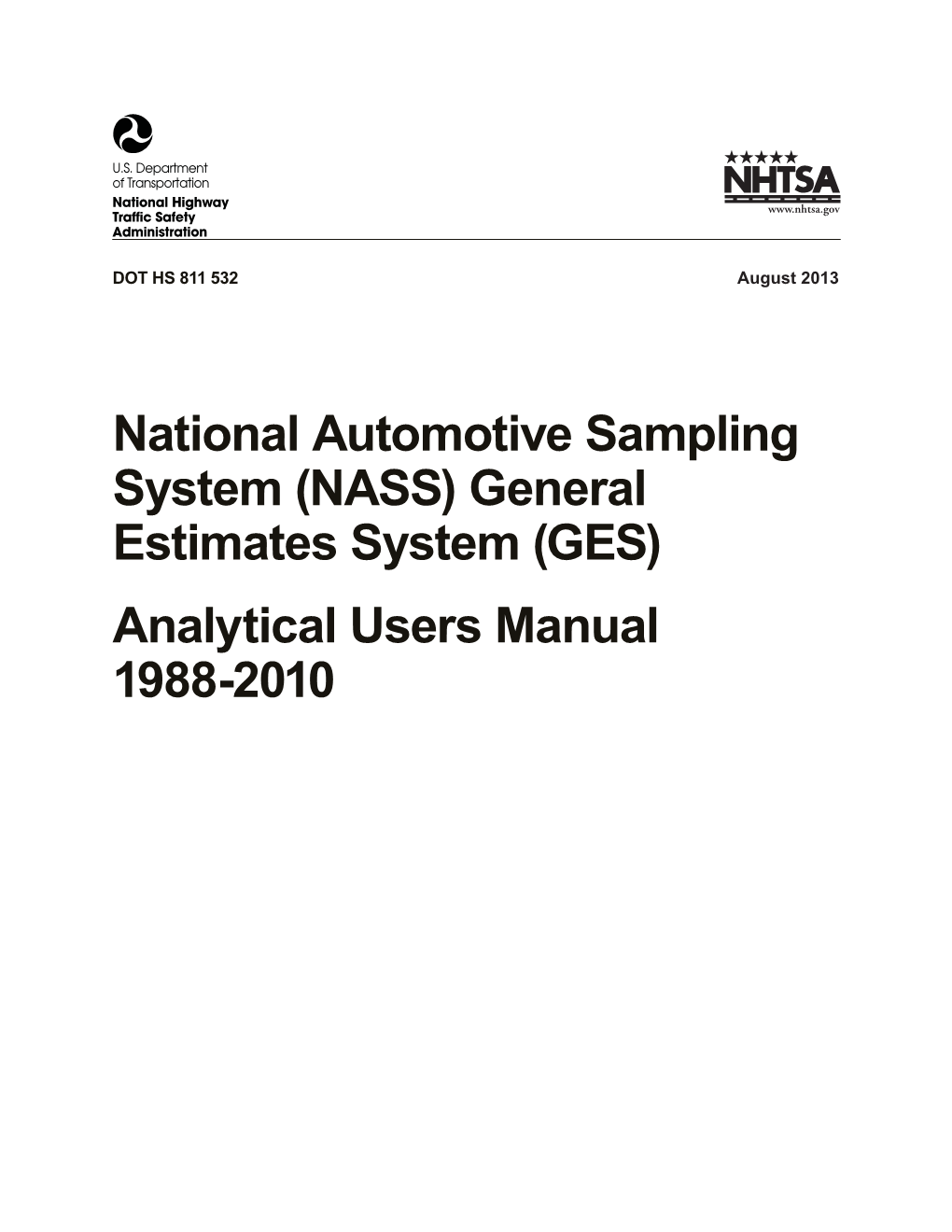 2010 NASS GES Analytical User's Manual