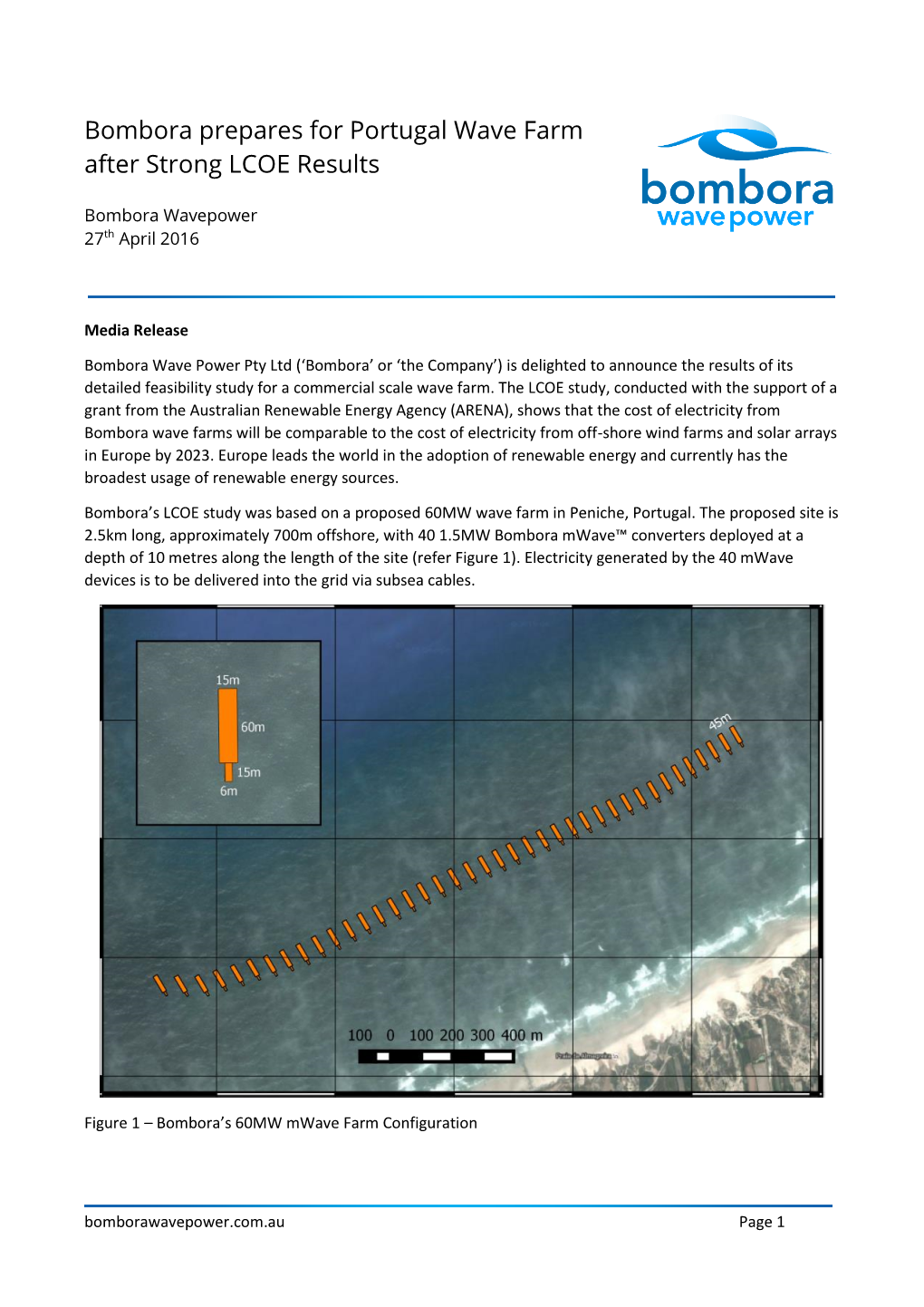 Bombora Prepares for Portugal Wave Farm After Strong LCOE Results