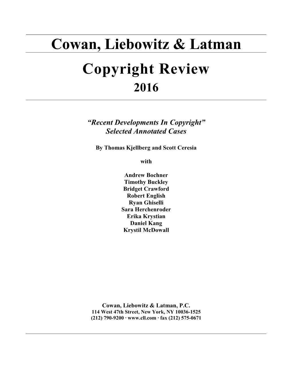 Copyright Annual Review 2016