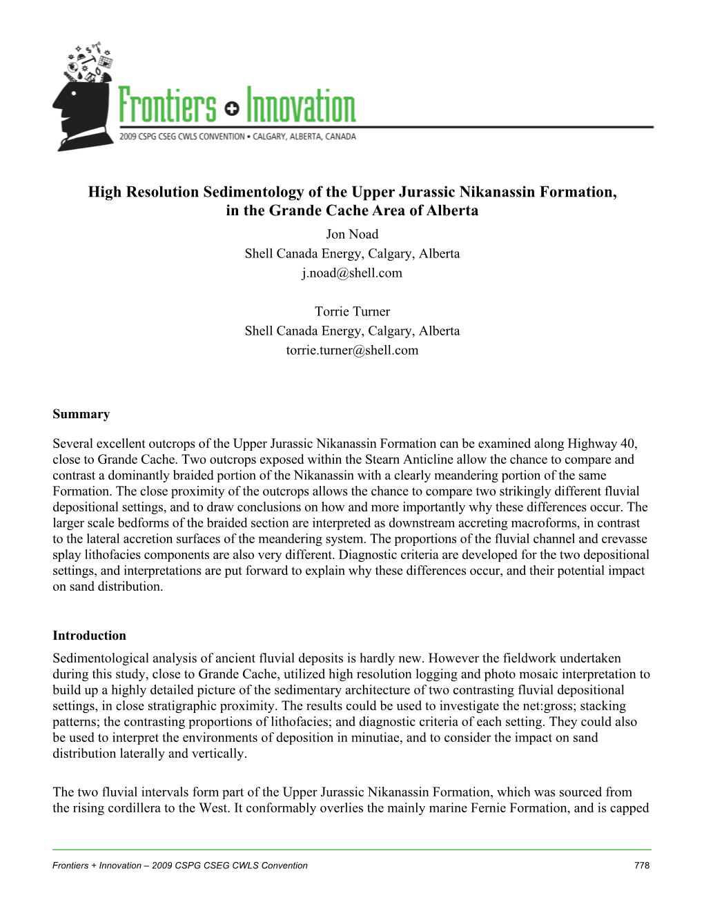 High Resolution Sedimentology of the Upper Jurassic Nikanassin