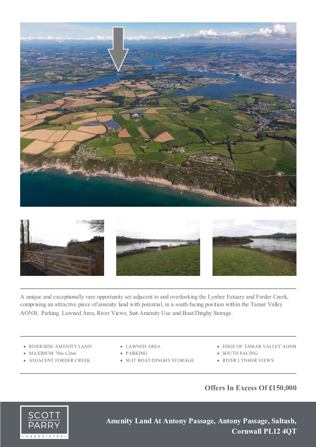 Amenity Land at Antony Passage, Antony Passage, Saltash, Cornwall PL12 4QT Offers in Excess of £150,000