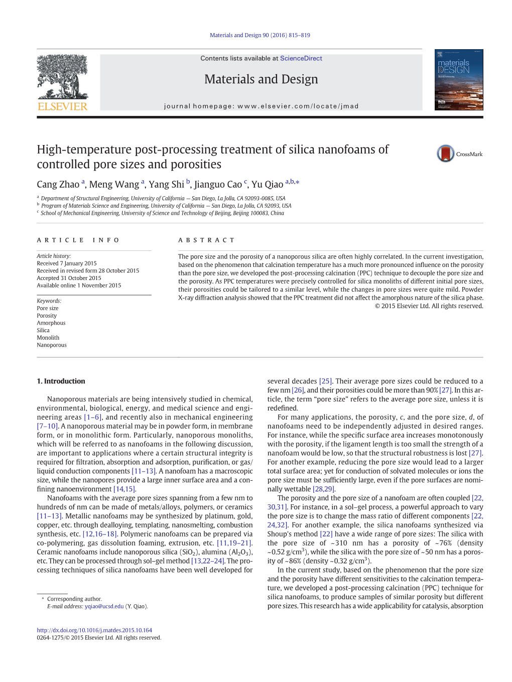 High-Temperature Post-Processing Treatment of Silica Nanofoams of Controlled Pore Sizes and Porosities