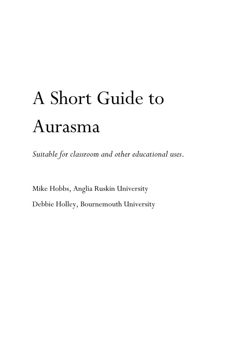 A Short Guide to Aurasma