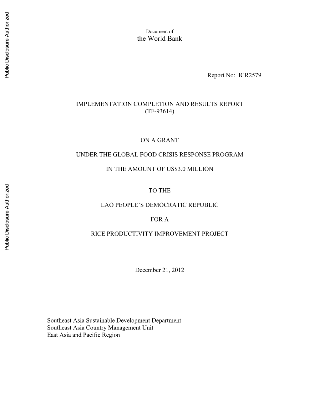 World Bank Document