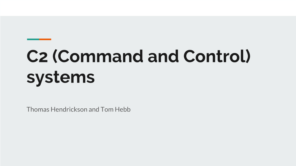 C2 (Command and Control) Systems