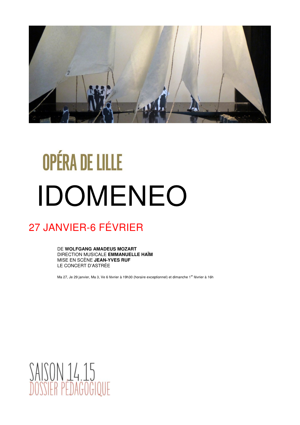 Idomeneo 27 Janvier-6 Février