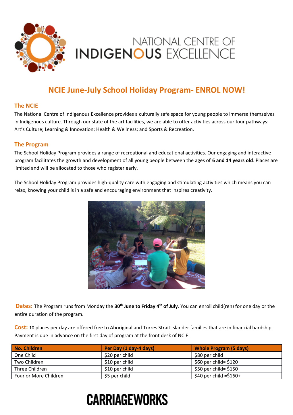 NCIE June-July School Holiday Program- ENROL NOW!