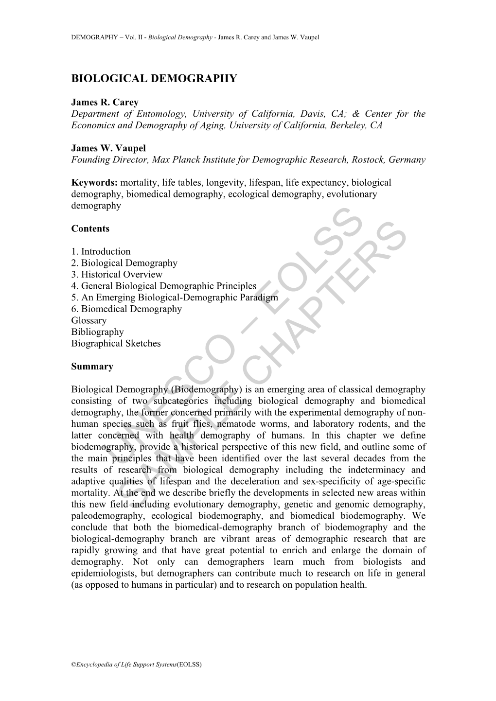 Biological Demography - James R