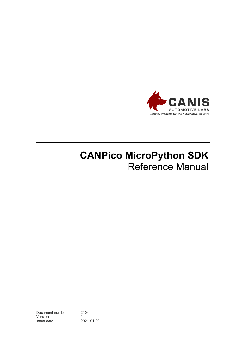 2104 2021-04-28 Canpico Micropython SDK Reference Manual