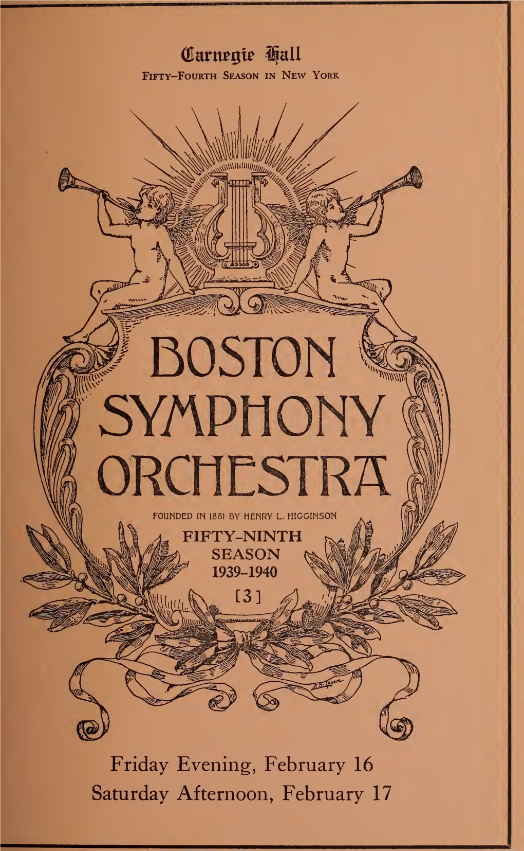 Boston Symphony Orchestra Concert Programs, Season 59,1939