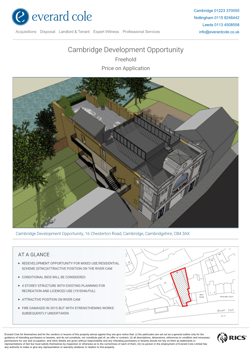 Cambridge Development Opportunity Freehold Price on Application