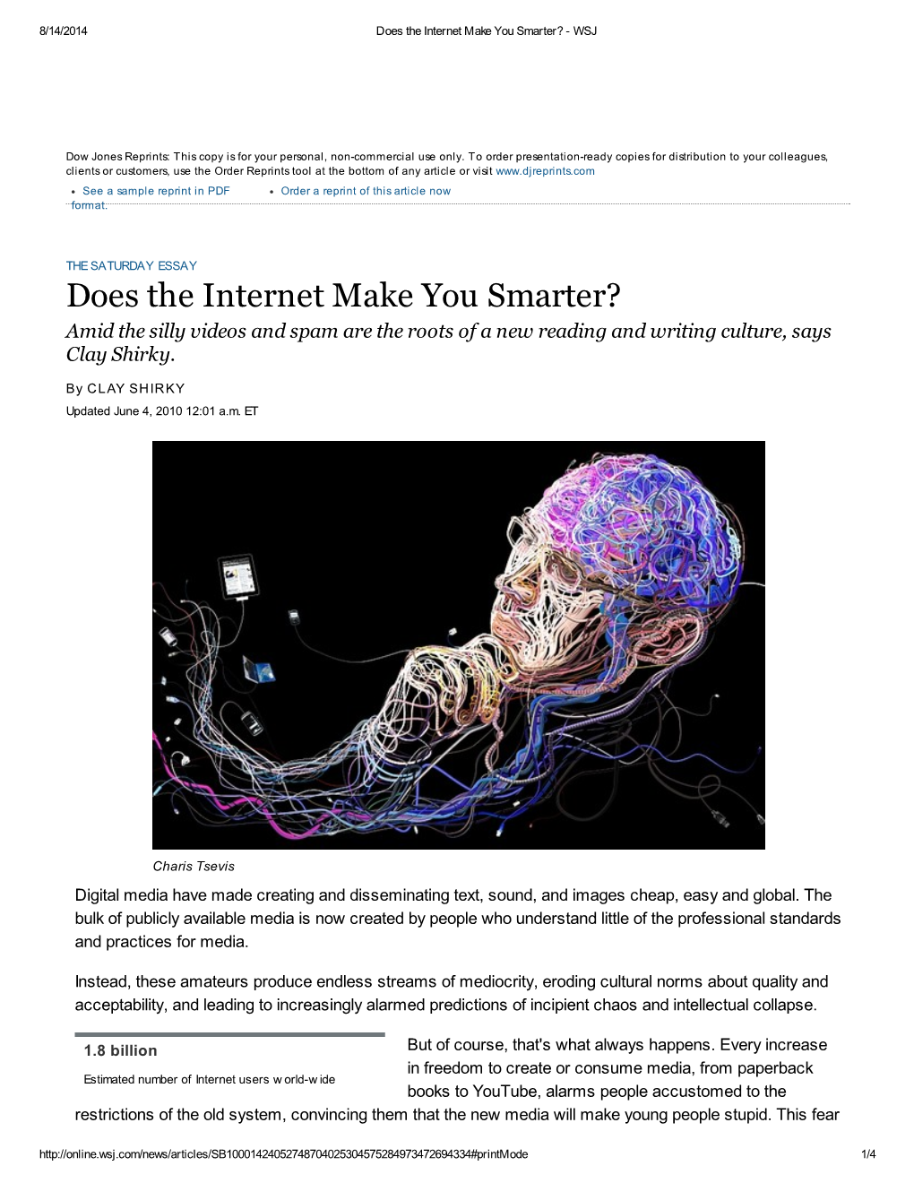 Does the Internet Make You Smarter? - WSJ