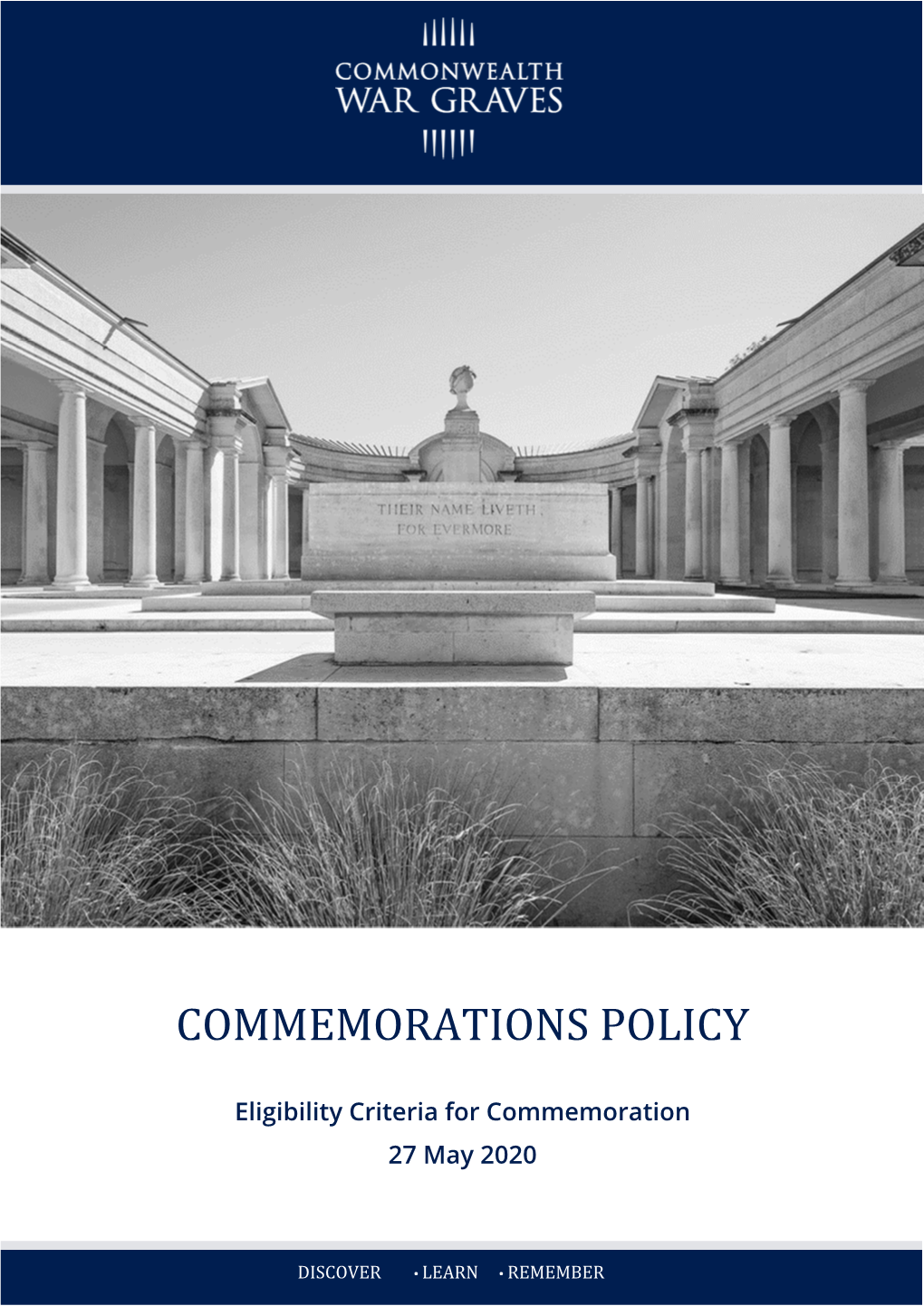 Eligibility Criteria for Commemoration 27 May 2020