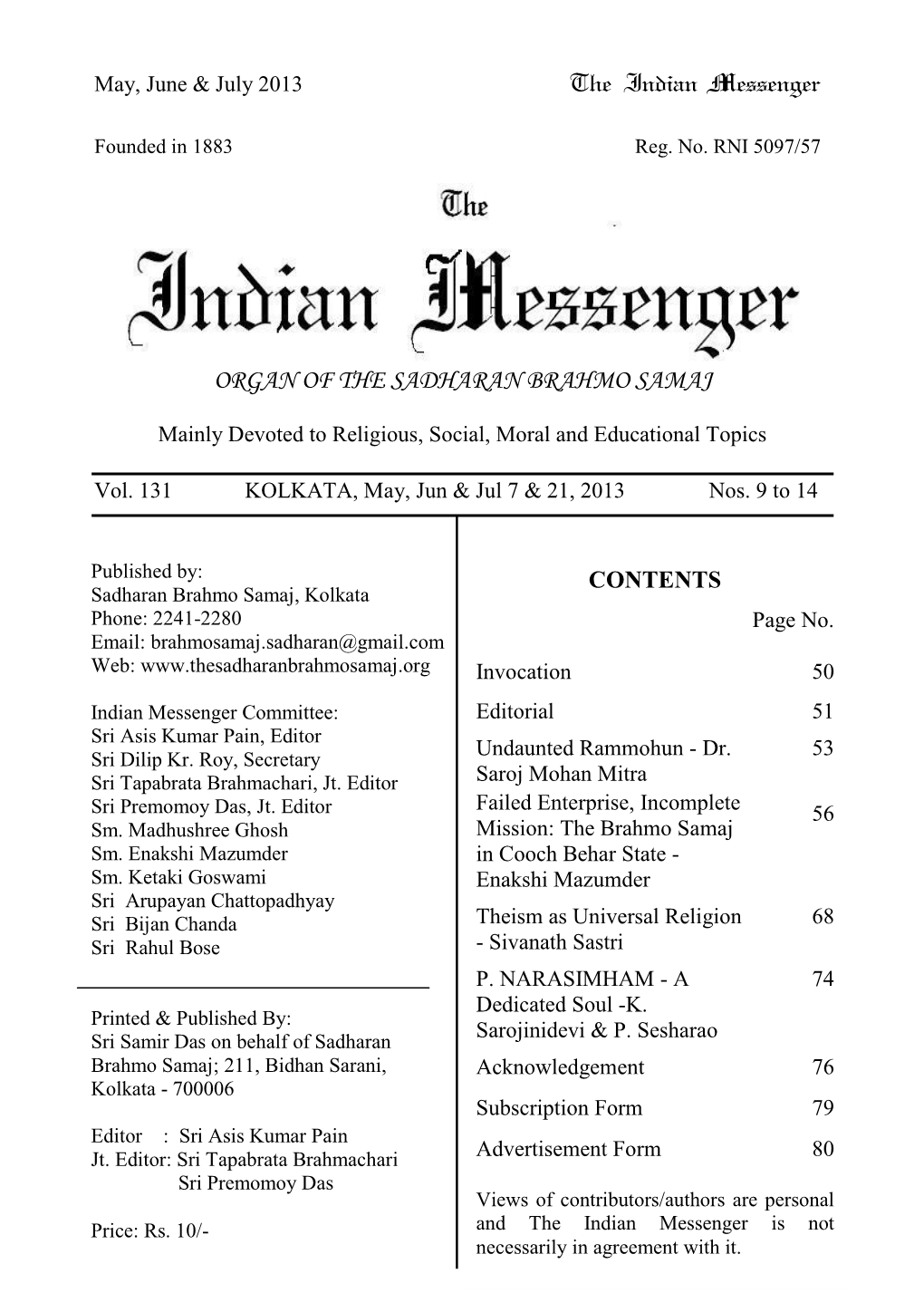 The Indian Messenger