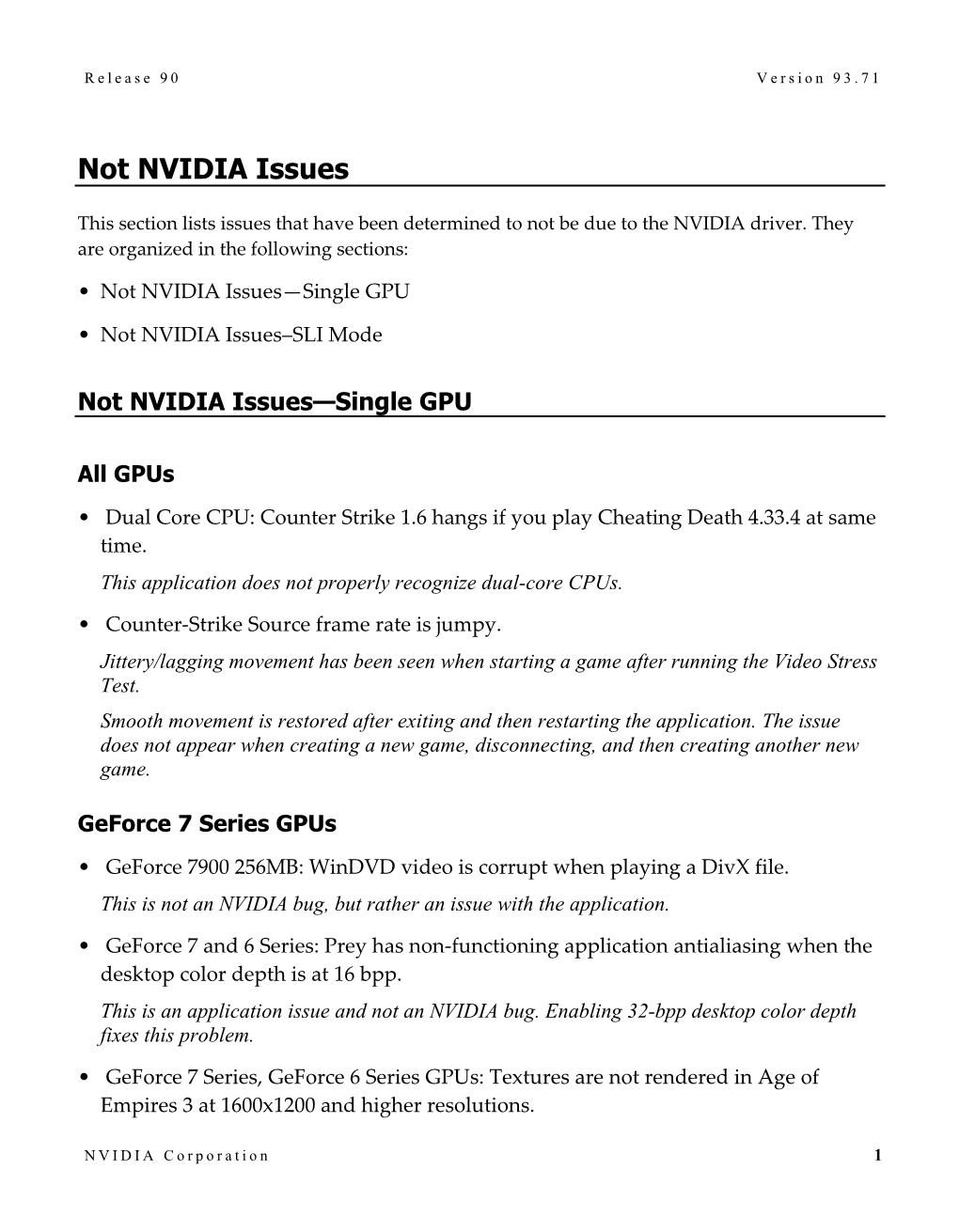 Not NVIDIA Issues