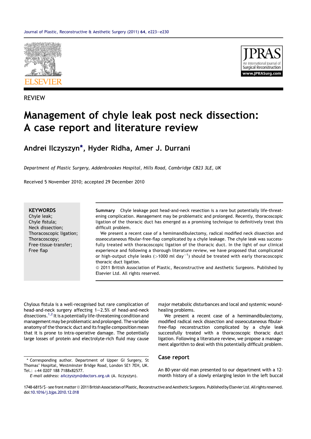 Management of Chyle Leak Post Neck Dissection: a Case Report and Literature Review