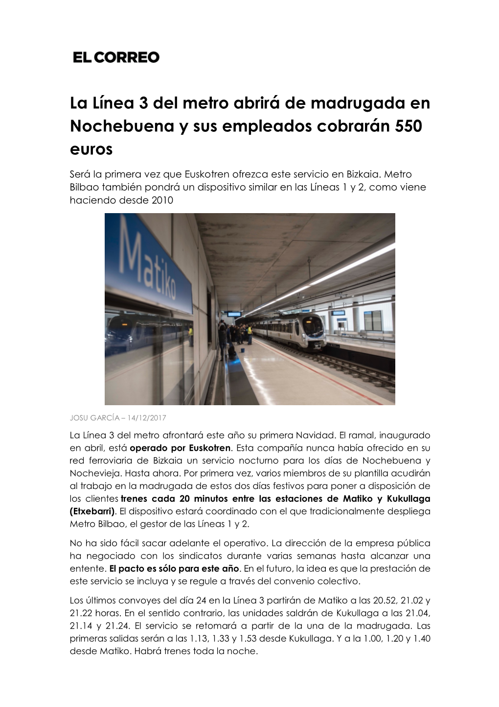 La Línea 3 Del Metro Abrirá De Madrugada En Nochebuena Y Sus Empleados Cobrarán 550 Euros