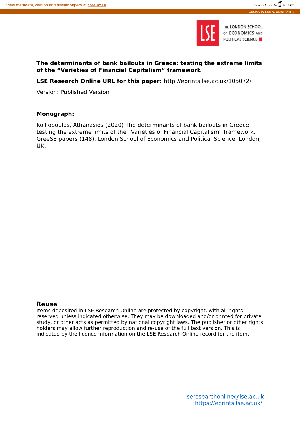 The Determinants of Bank Bailouts in Greece