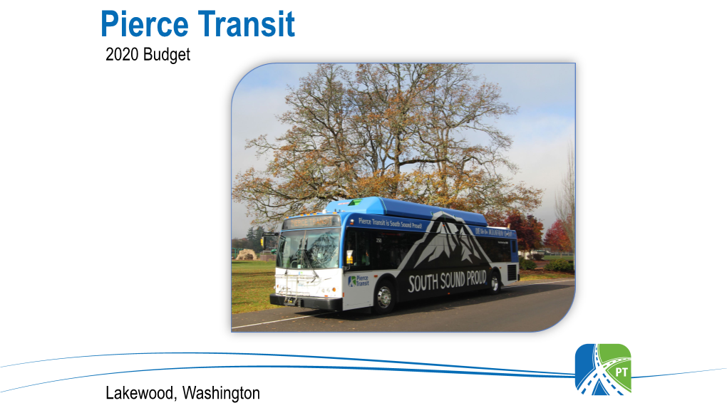 Pierce Transit 2020 Budget