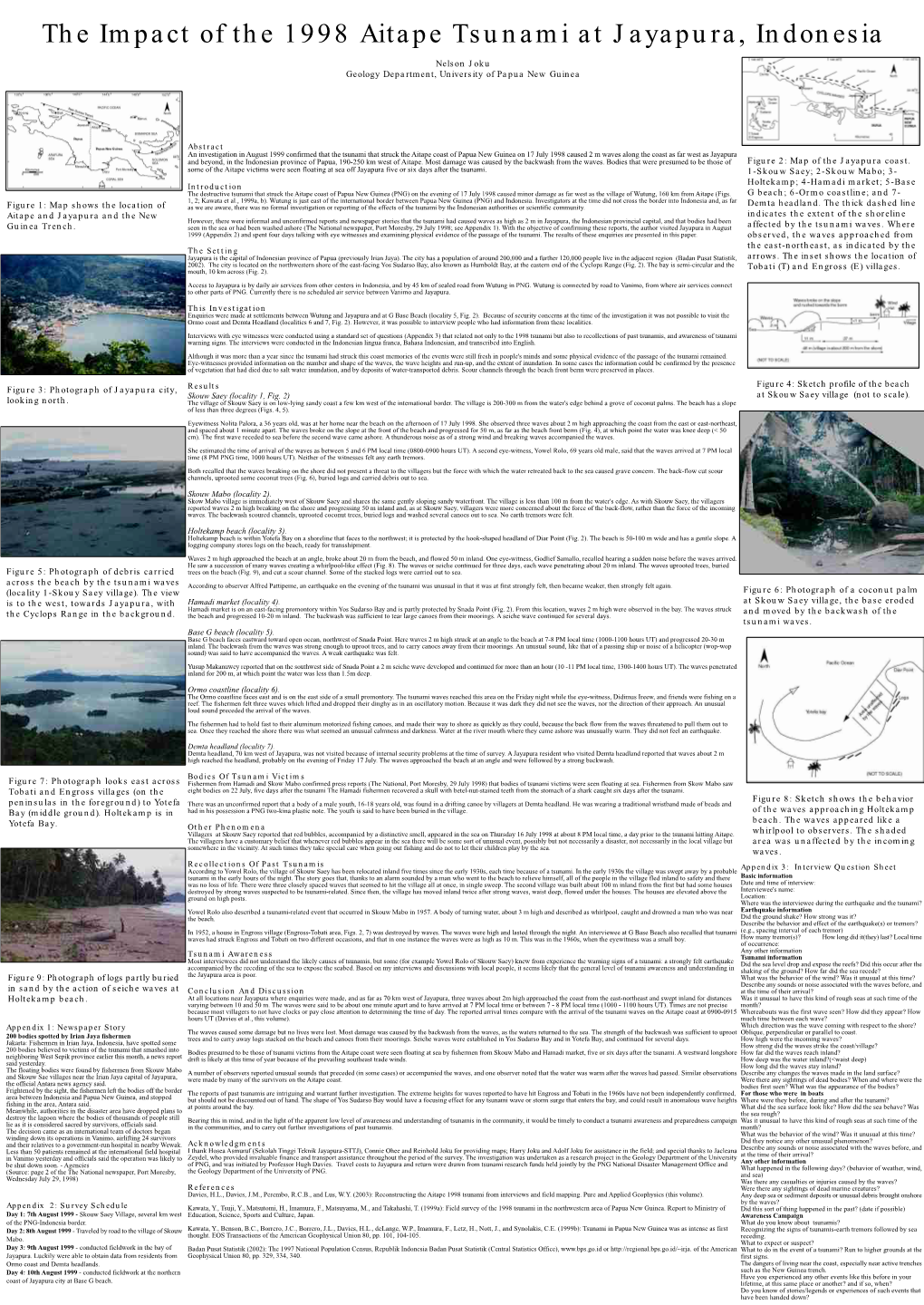 The Impact of the 1998 Aitape Tsunami at Jayapura, Indonesia