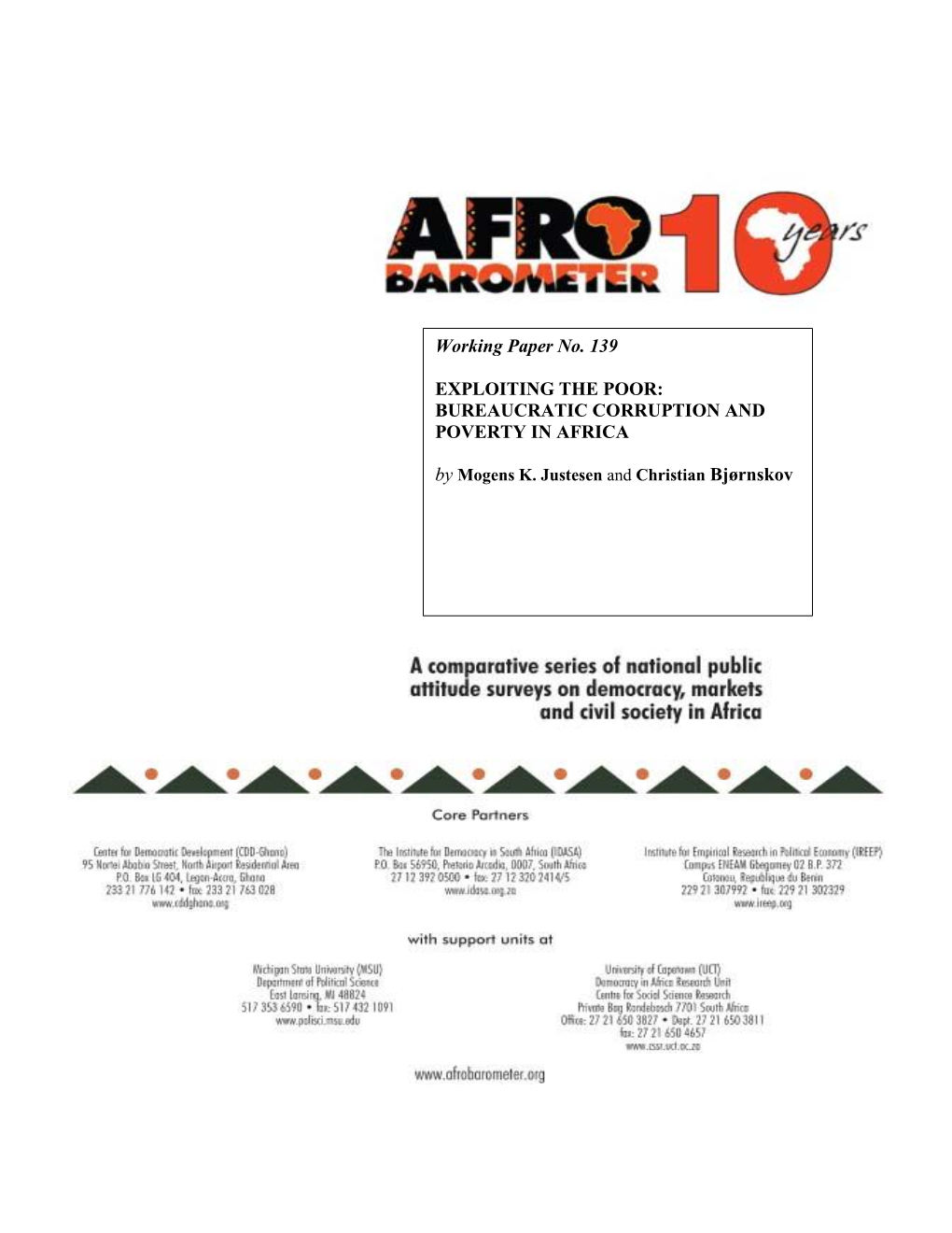 Exploiting the Poor: Bureaucratic Corruption and Poverty in Africa