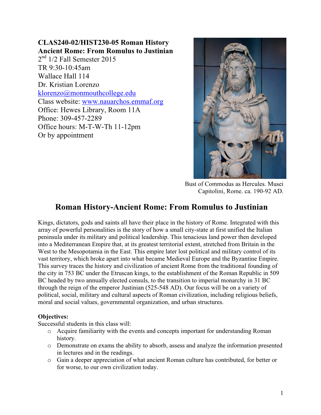 Roman History-Ancient Rome: from Romulus to Justinian