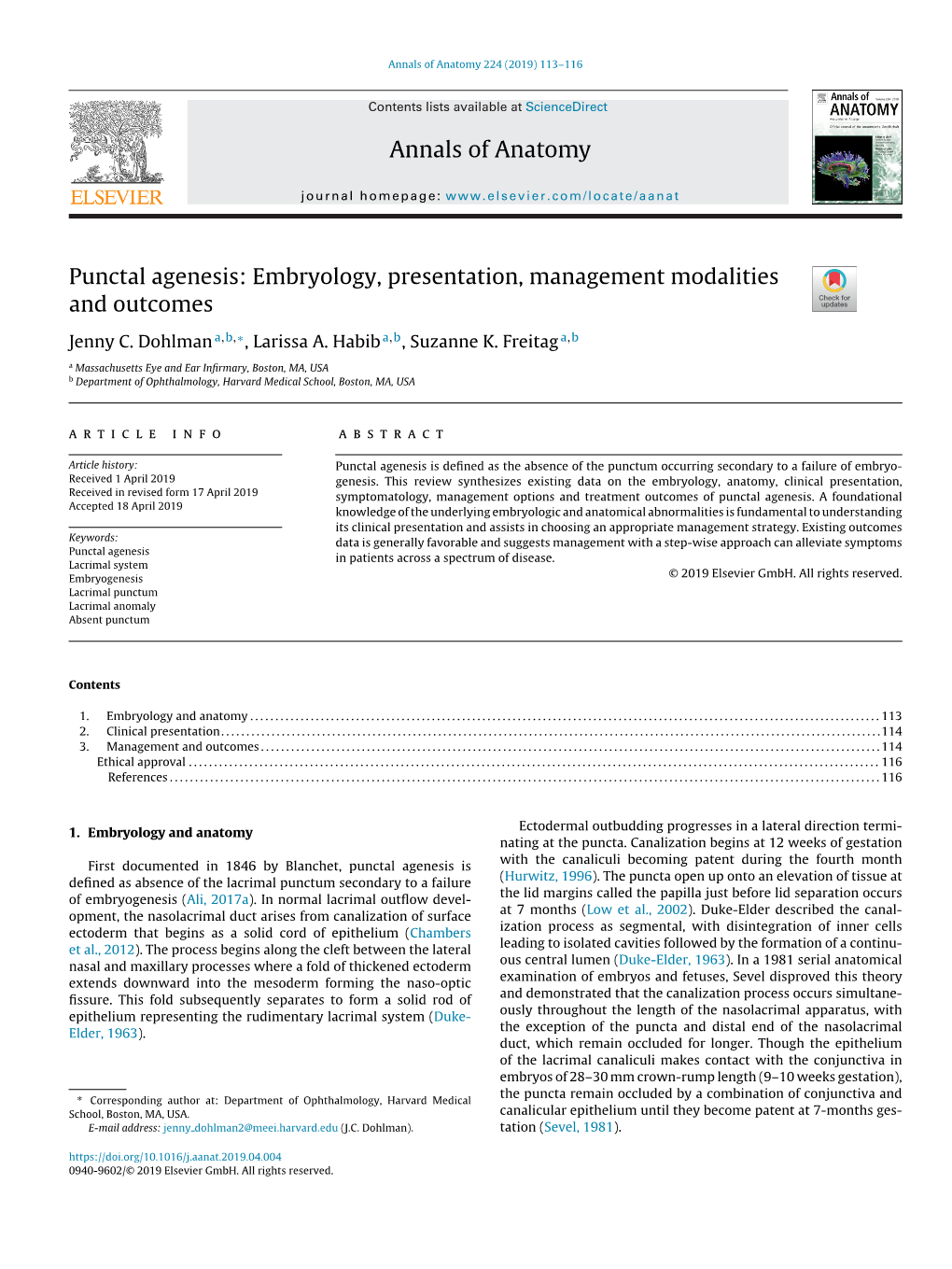 Punctal Agenesis: Embryology, Presentation, Management Modalities