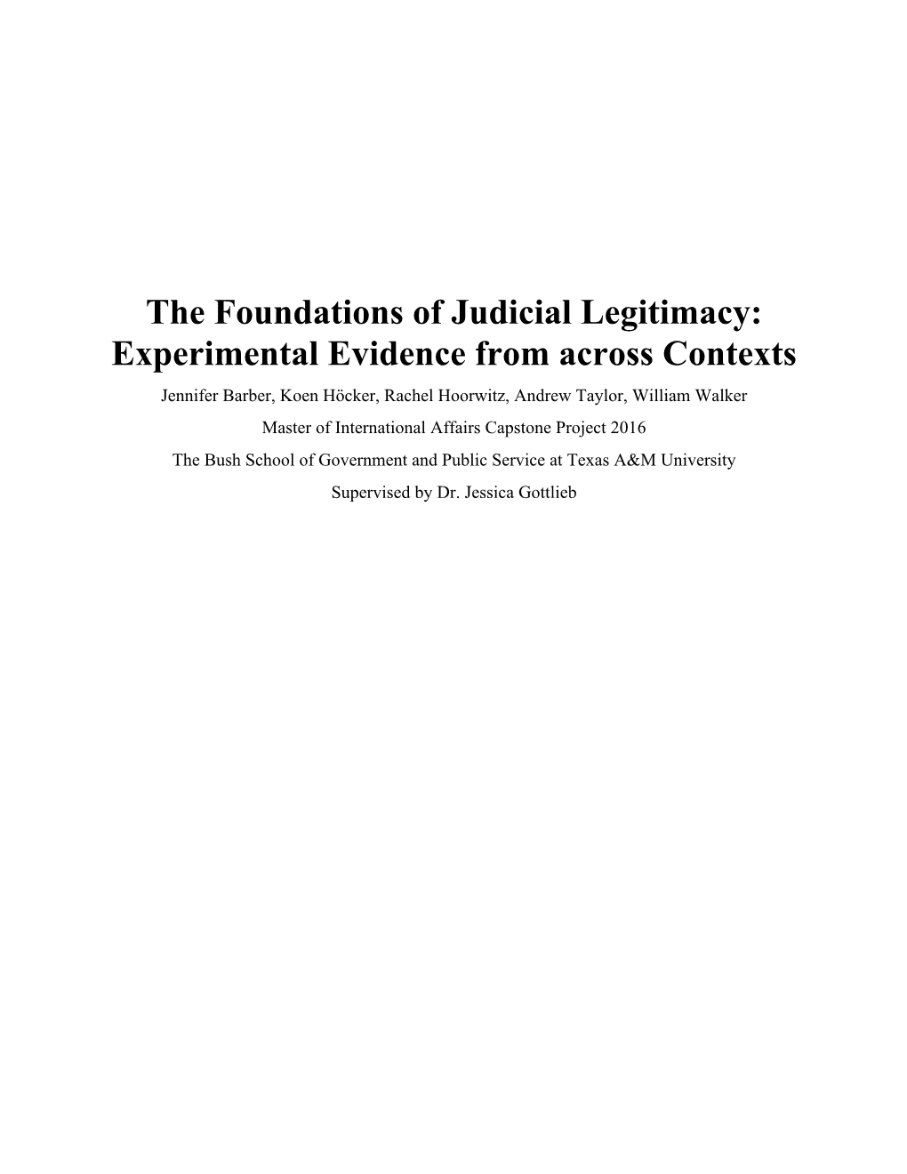 The Foundations of Judicial Legitimacy