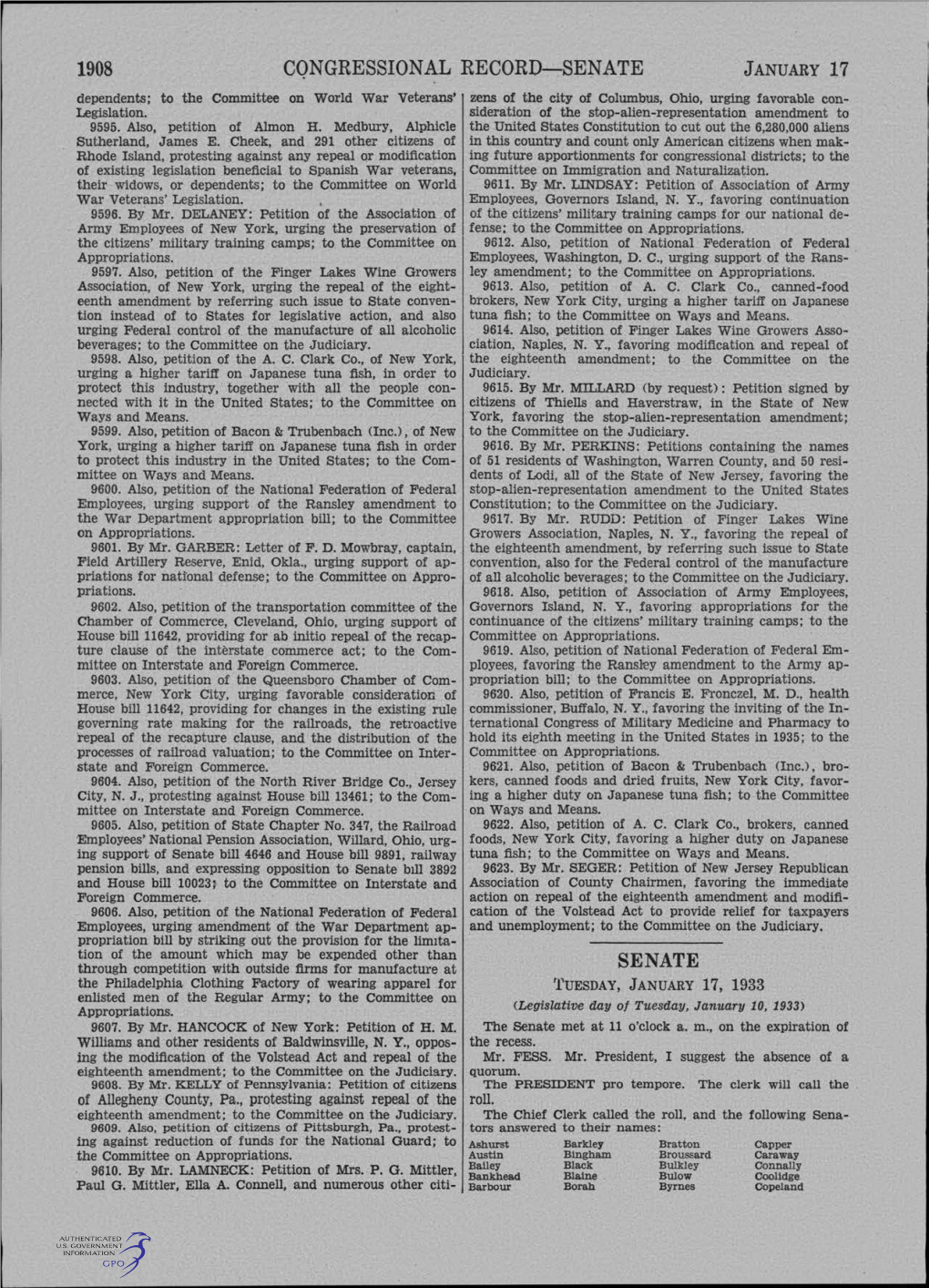 Congressional Record-Senate Senate