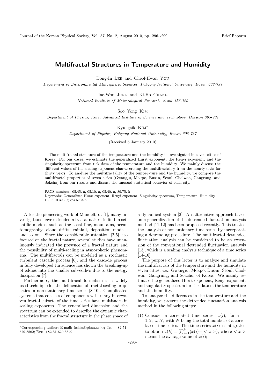 Multifractal Structures in Temperature and Humidity